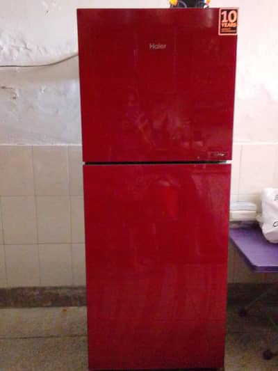 Hair Double Door refrigerator red glass _10/10 Condition