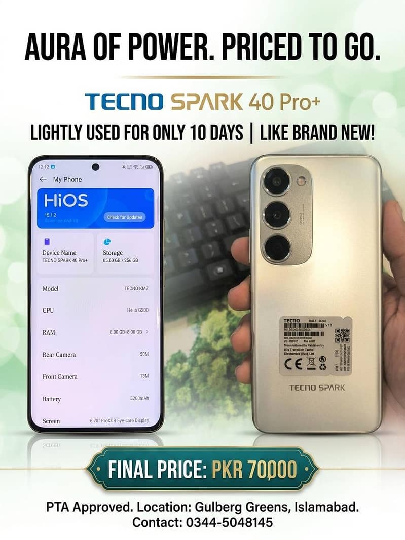 Tecno Spark 40 Pro plus 0