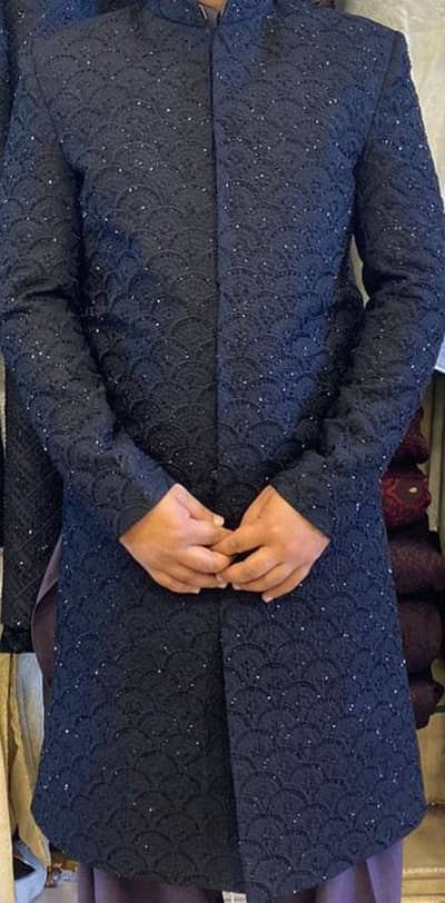 sherwani with complete black suit
