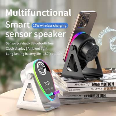Multifunctional Smart Sensor Speaker & Wireless Charger!