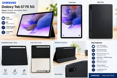 Samsung Galaxy Tab S7 FE 5G for sale, excellent condition