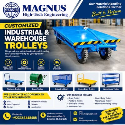 Customized Industrial Trolley | Heavy Duty Material Handling Trolley