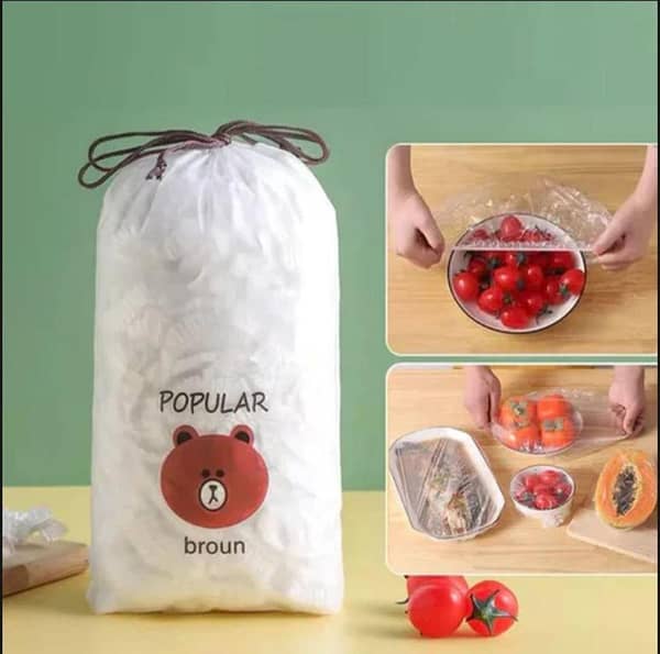 Food cover sheet 100 Pcs, Food cover plastic sheet, Disposable cling Film cover, Elastic food storage disposable Bowl covers,Dish cover , Universal transparent sheet, Stretch cover sheet 100 Pcs,Dust proof plastic food cover sheet, Kitchen food seal sheet