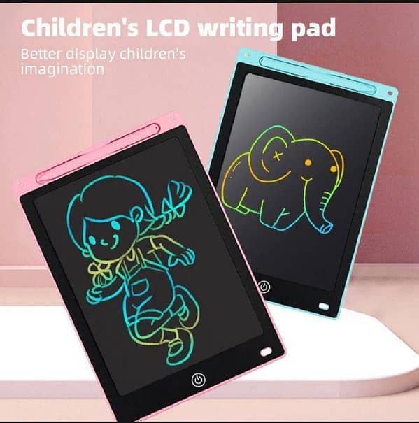 (10 inch)Kids LCD writing tablet, Multi colour writing tablet for kids with protected cover, Erasable writing tablet, Electronic E-slate kids tablet, Digital drawing board , Toddler kids writing tablet