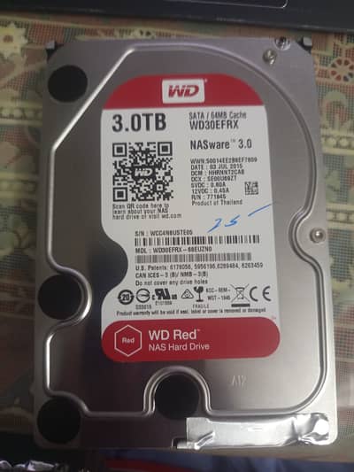 WD RED 3TB Hard Disk Bought brand New Barely Used