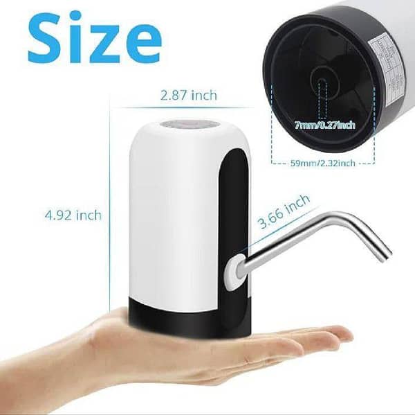 Portable Water Bottle Pump, Universal Bottle Electric Water Dispenser with Switch and USB Charging, for Camping, Kitchen, Workshop.