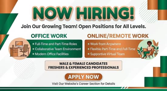 Hiring now in Lahore