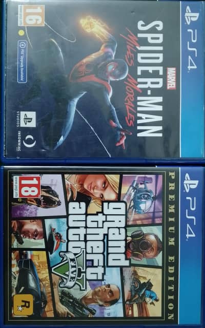 GTA 5 and Spiderman miles morales used ps4