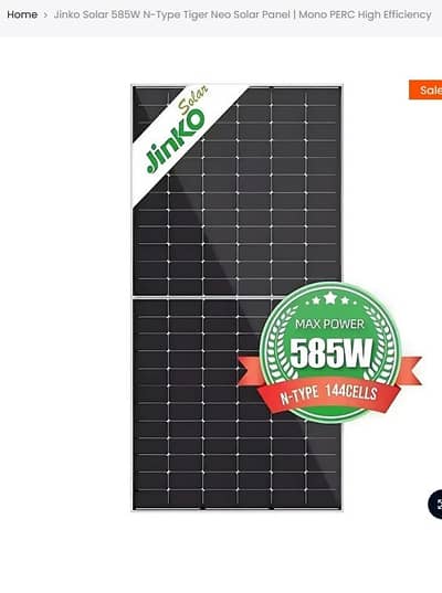 3 Jinko Solar Panels 585 Watts each.