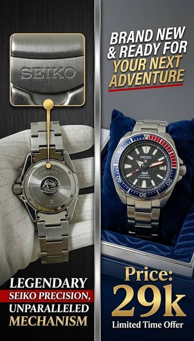 Brand New Seiko Automatic Men’s Watch – Premium Stainless Steel