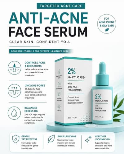 Anti-Acne Face Serum – 2% Salicylic Acid | 30ml