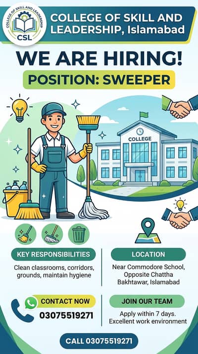 Need Sweeper For our Collage