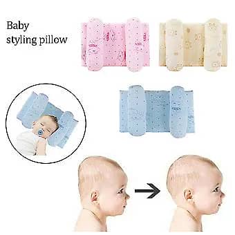 Adjustable Baby Head Shaping Pillow Soft Memory Foam Infant Pillow for Flat Head Prevention, Anti-Roll, Anti-Twist, Neck & Spine Support – Newborn Sleeping Positioner Cushion for Crib, Cot, Bed, Bassinet, Car Seat, Stroller – Breathable & Portable Random