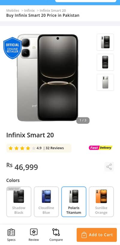 Infinix Smart 20 For Parts