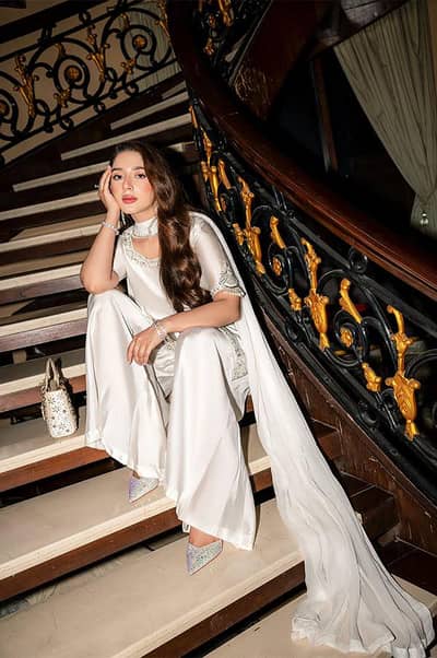MARUK Pearl White Shamoz Silk Luxury Suit (Unstitched)