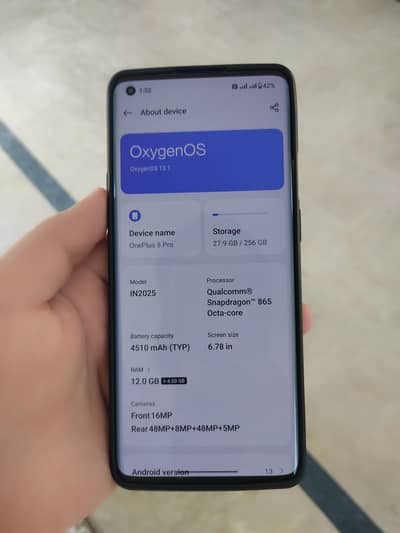 One Plus 8 Pro 12/256 Approved Fully Updated