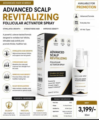 Advanced Scalp Revitalizing Follicular Activator Spray – 30ml