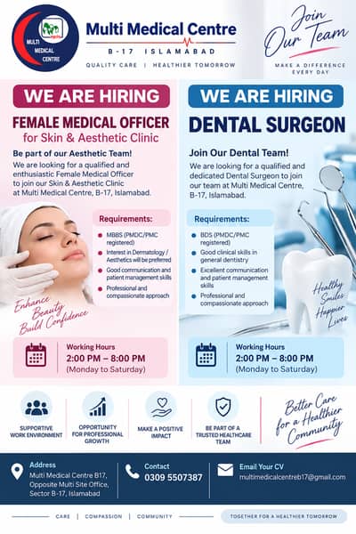 Dental Surgeon and Aesthetic Physician (WMO) Required