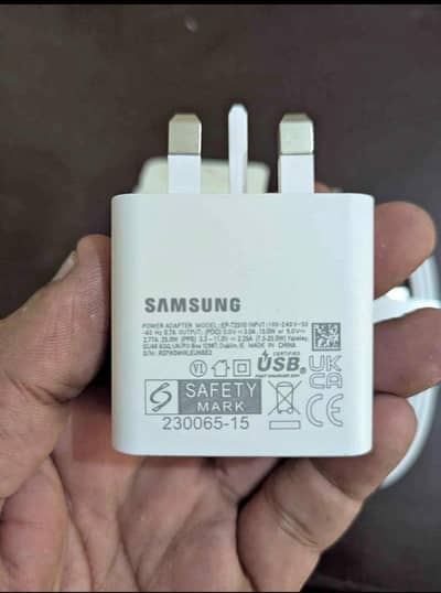 Samsung 25W 3 Pin Fast Charger With Cable (03216465426)