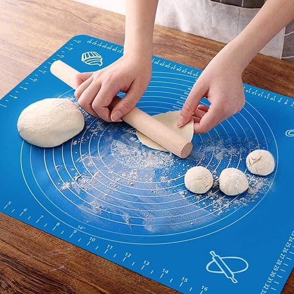 Roti mat Non-Stick Silicon Reusable Pastry Fondant Dough Roti Chapati Rolling Baking Sheet Mat with Measurements - Multi colour