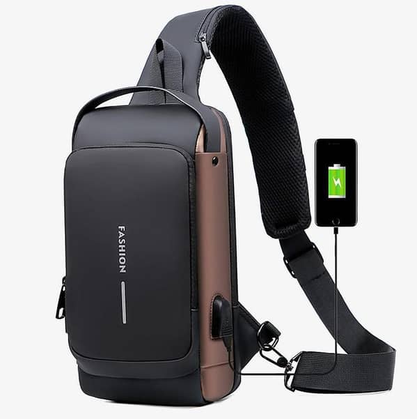 Men's Shoulder Chest bags - Outdoor Sling Waterproof Bag For Men - Trendy Cross Body Bags For Girls - Small Scratchproof waist Bag - Men's Travel Lightweight Shoulder Bags - Everyday Use Multi-Pocket Shoulder Bag For Boys