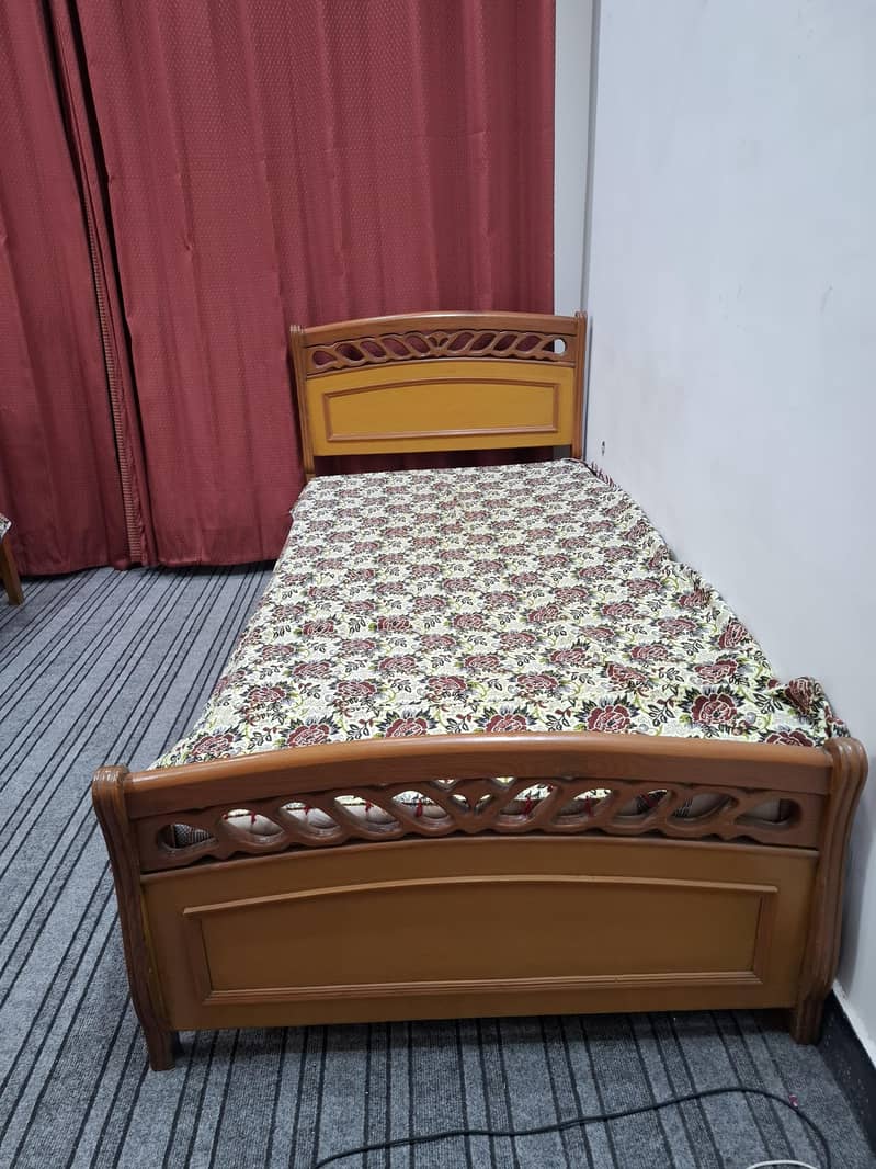2 Solid Pine Wood Single Beds 1