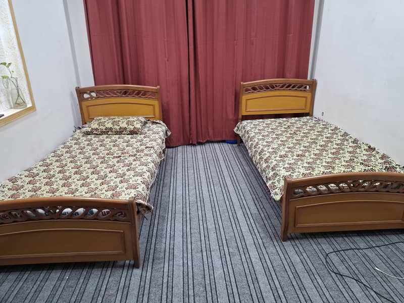 2 Solid Pine Wood Single Beds 2