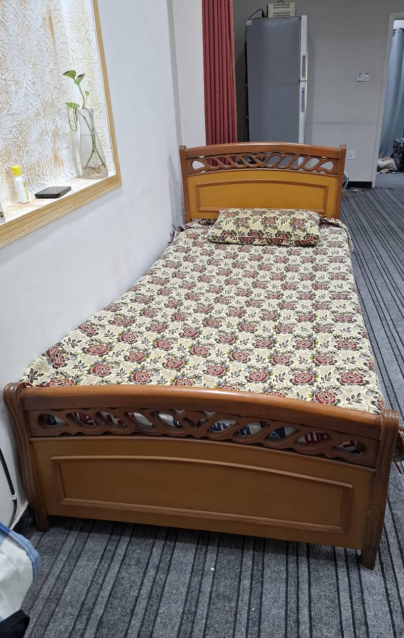 2 Solid Pine Wood Single Beds 6