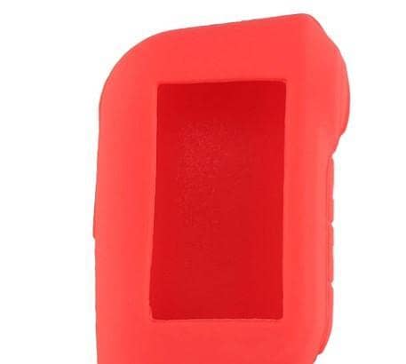 1 Pcs Car Security Alarm Remote Key Fob Protective Silicone Cover Case Shell Sleeve for Two-Way Remote LCD Transmitter - Red