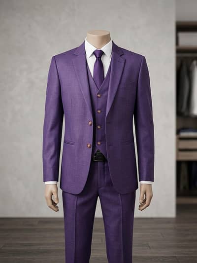 Premium Purple Three Piece Suit (Jacket Waistcoat Pant) preloved