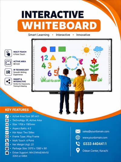 Interactive Whiteboard 86 Inch | Smart Board for Schools, Offices