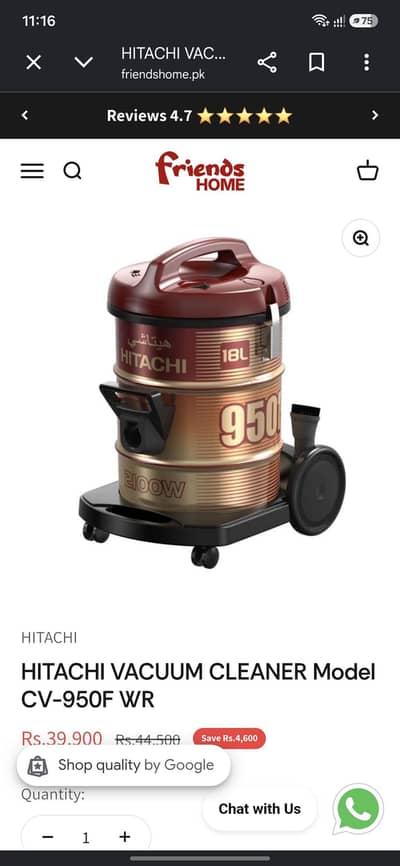 Hitachi 950F Vaccum cleaner