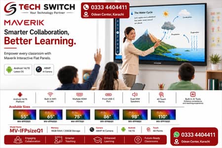 Maverik Interactive Flat Panel | Smart Board 55" 65" 75" 86" 98" 110"