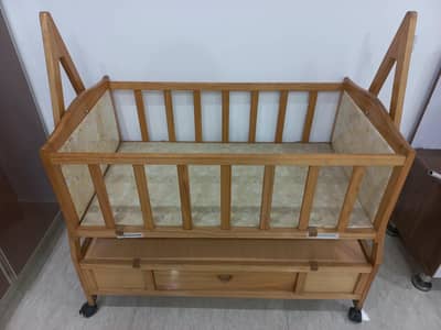 Wooden Baby Cot / Swing Jhula with Storage Drawer