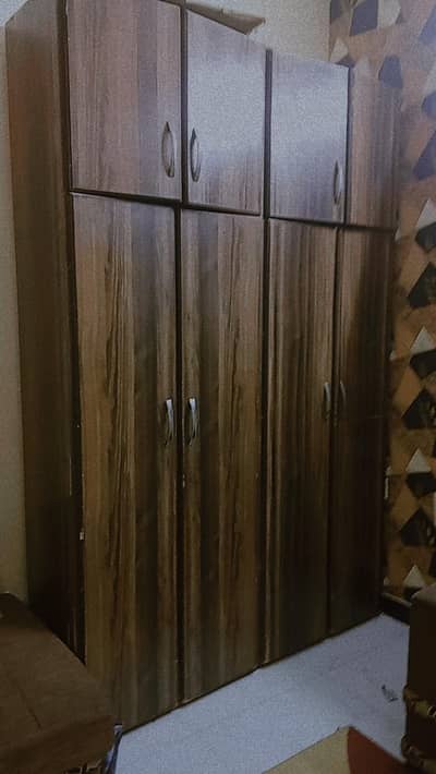 4-Part Sliding Wardrobe – Modern & Elegant,   4 Door wardrobe in Brown