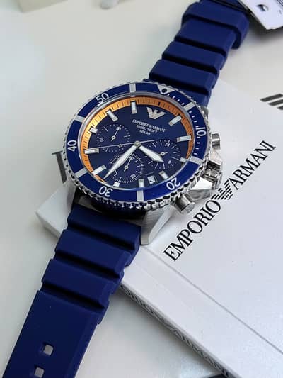 Armani Explorer Solar-Powered Men's Watch  Blue Silicone Strap