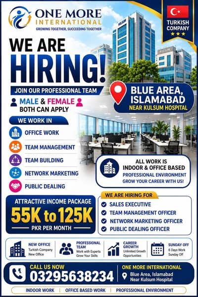 Office work available for male and female