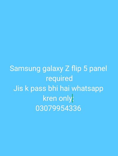 Samsung Z Flip 5 panel required