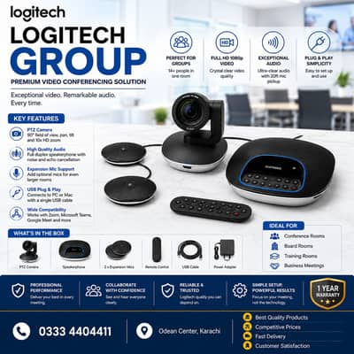 Video Conferencing System | PTZ Camera + Speakerphone + Expansion Mic