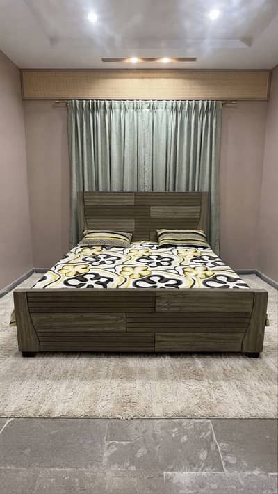 Bed with dressing table