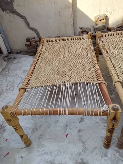 Wood frame charpai
