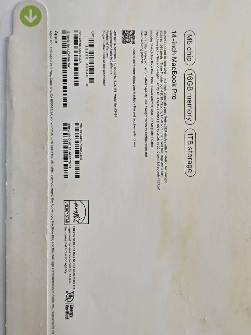 Macbook pro M5 1