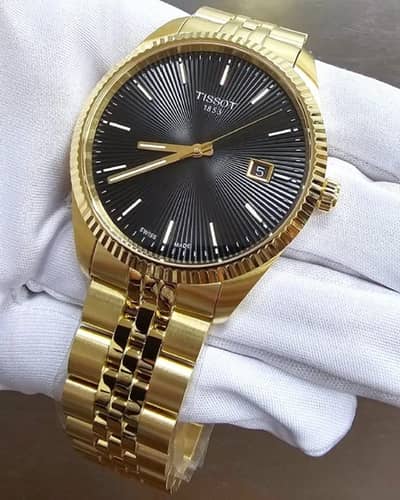 Tissot Ballade Quartz 40mm Black Dial Gold PVD Men's Watch
