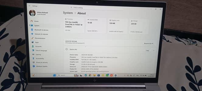 HP Core i5 11th Gen Laptop ,16GB RAM| 256GB SSD very fast booting