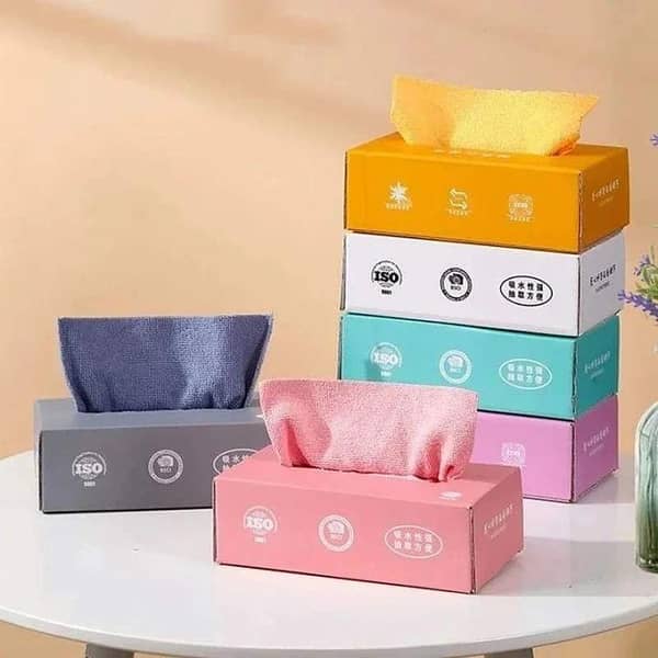 Microfiber Kitchen Towel, Reusable Wipes, Durable Napkin, Dry and Wet Use, Soft Hand Towel, Household Gadgets (ZM Collection)