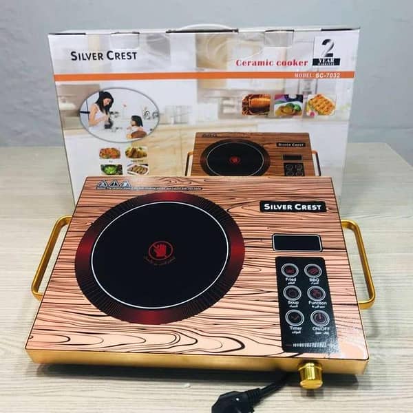Silver Crest 3500W Dual Induction Cooker - Digital Ceramic Hot Plate with LED Display and Dual Infrared Cooking Capabilities