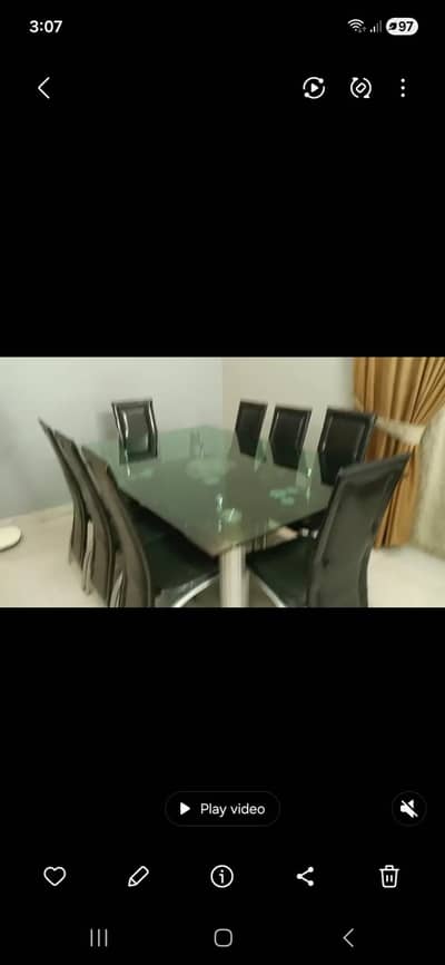 glass top 8 seater dinning table