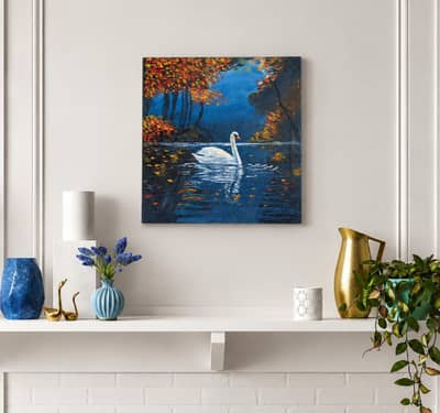 Swan on a Quiet Lake