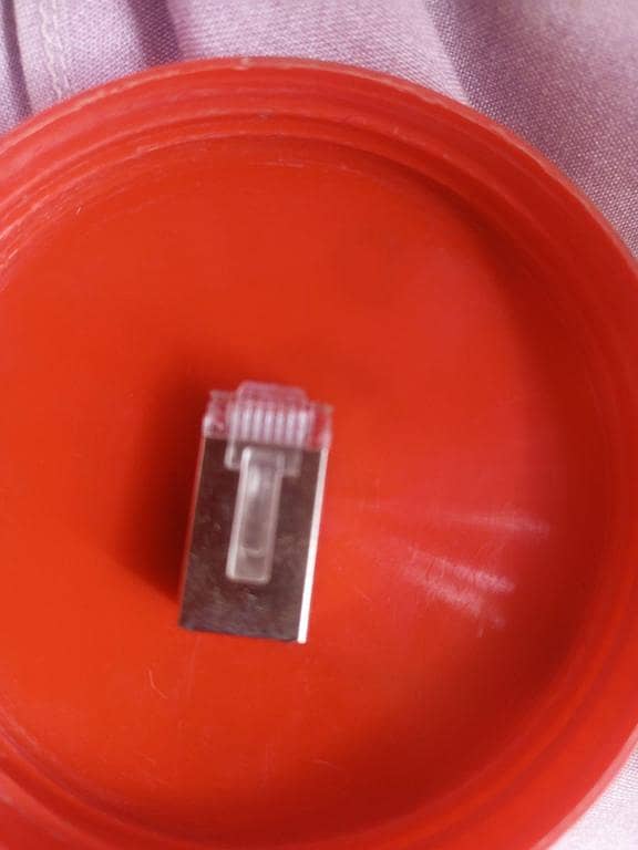 RJ45 Male Connector 8 Pin Cat5e Cat6 Internet Cable Connecter Internet Connector RJ45 Cat5e Cat6 Network LAN Patch Cable End Crimp Plug Connector GOLD Pins Steel