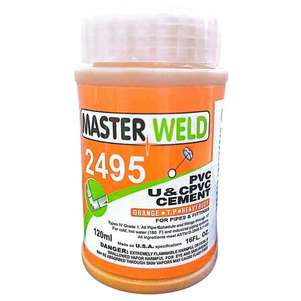 CPVC Cement Solvent Master WELD Orange 786 | PVC Cement Solvent Master WELD Orange 786 | 130ML Master WELD SOLOTION Orange